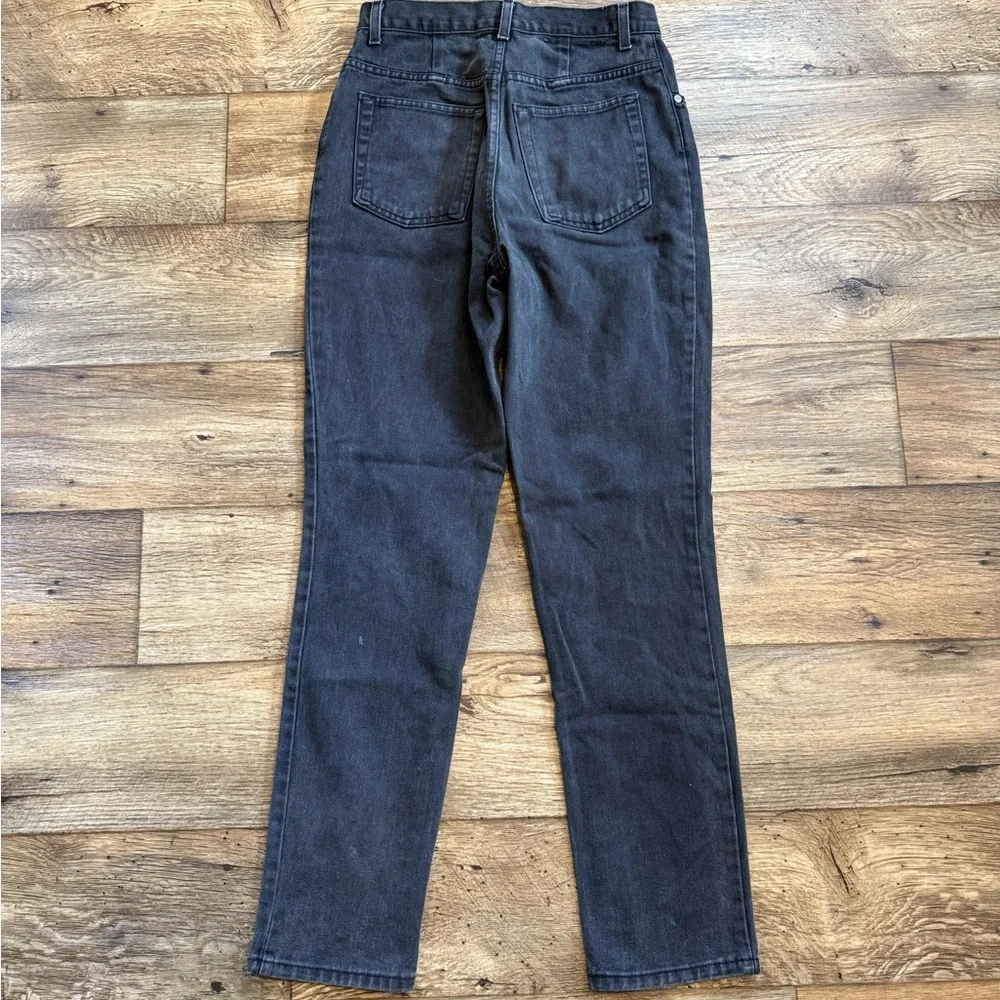 Vintage 90s Faded Black High Waisted Slim Leg Jeans - Picture 2 of 8
